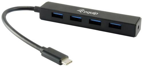 Equip 128954 USB-Hub 4 Port USB-A USB 3.1 Gen1 5 GBit/s mit USB-C Stecker Schwarz