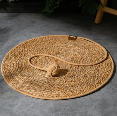 Inspire Curations NaturWeave Rattan Cat Scratching Mat & Furniture Protector new Mat And Ball 40cm