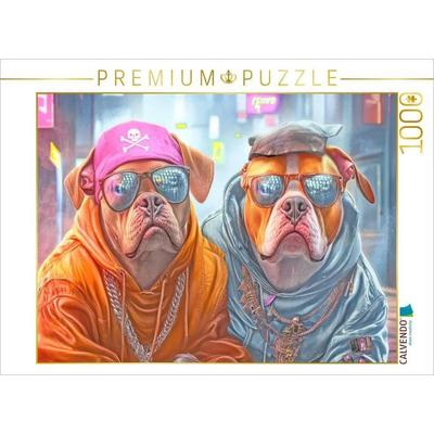 CALVENDO Puzzle Pitbull Gangsterhunde | 1000 Teile Lege-Größe 64x48cm Foto-Puzzle für glückliche Stunden