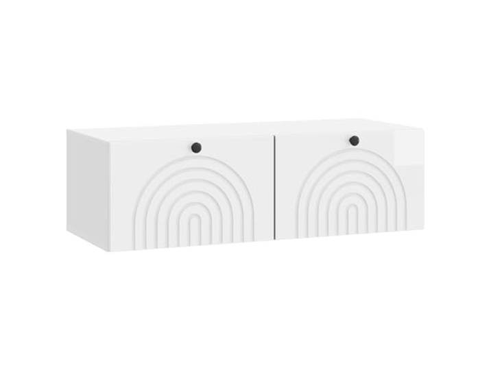 Makastle Wandmontierter TV Schrank Hochglanz Weiß 98x41x30cm