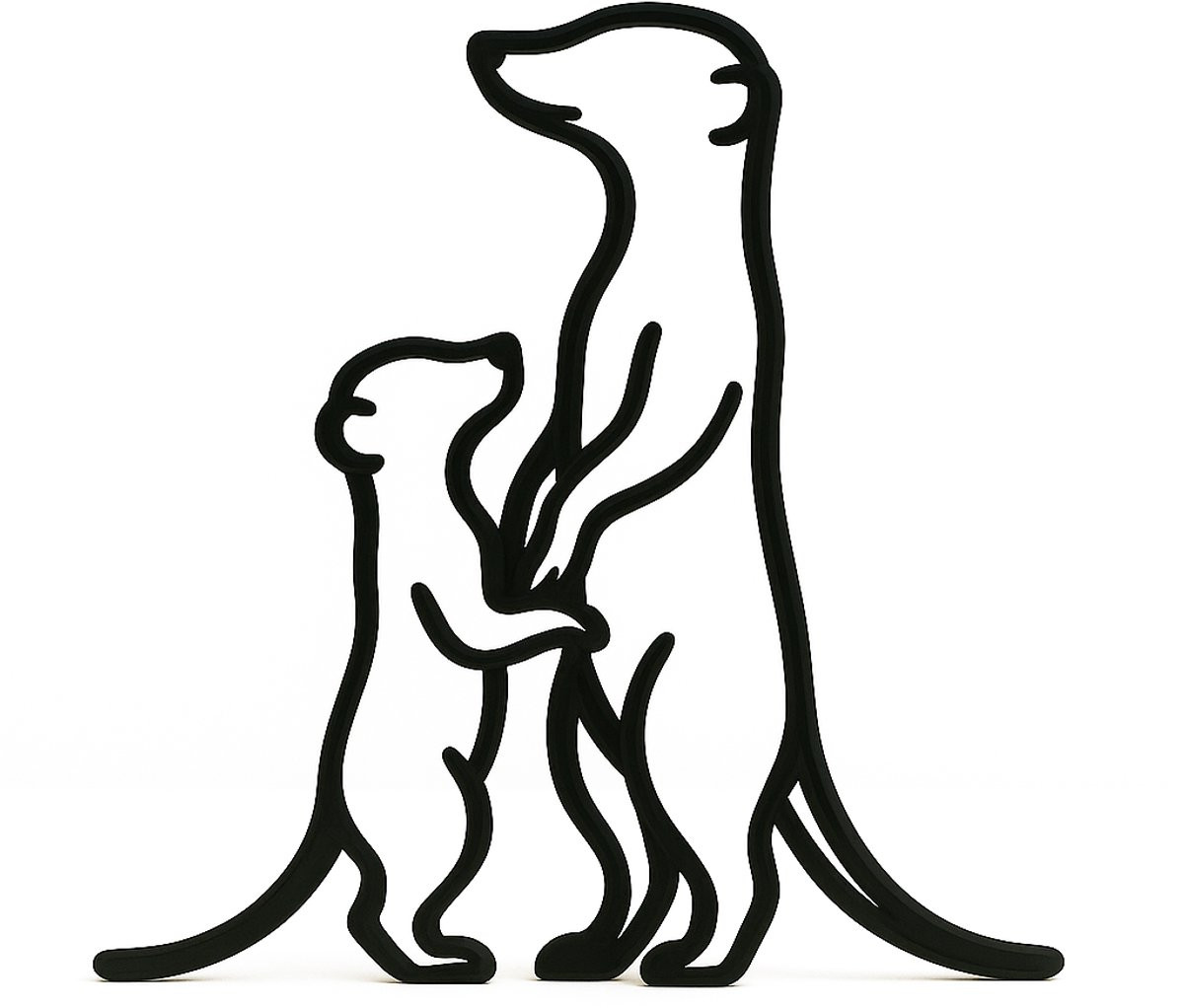Stokstaartjes decoratie zwart breedte: 22 cm