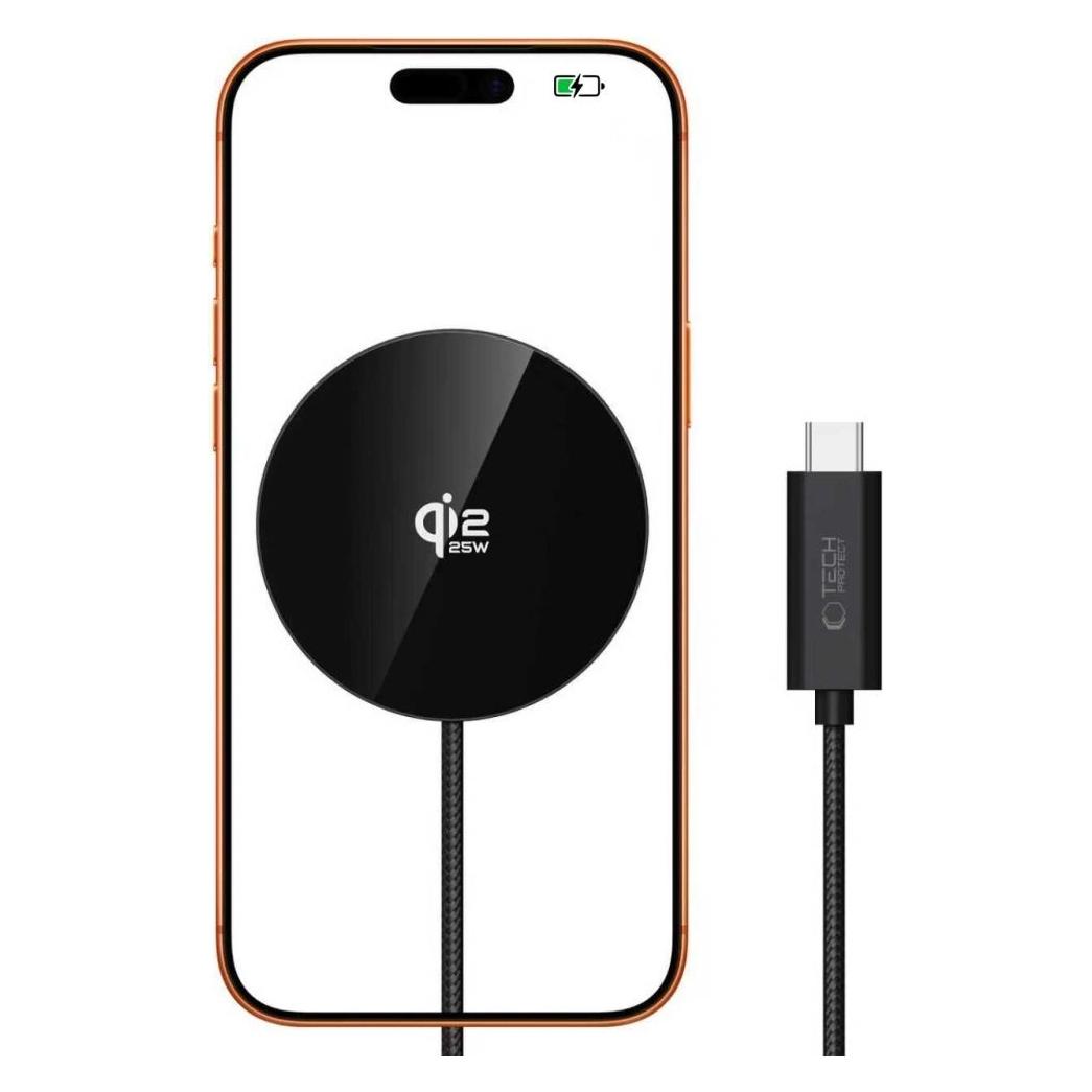Tech-Protect A50 MAGNETIC MAGSAFE WIRELESS CHARGER 25W QI2.2 BLACK (25 W) (5906302339396)