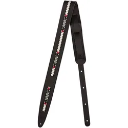 Fender Paramount Acoustic Leather Strap, Black - Gitarrengurt