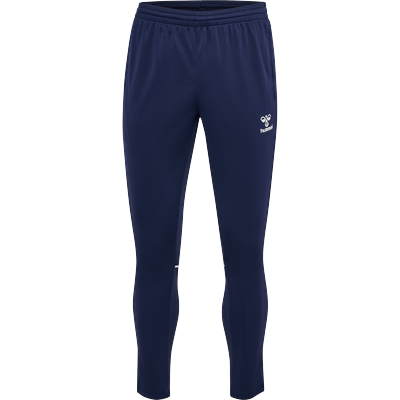 Trainingshose HUMMEL "HMLCORE 2.0 TRAINING PANTS", Damen, Gr. XL (54), N-Gr, blau (marine, weiß), Obermaterial: 100% Polyester, weit, unten schmal, Hosen Trainingshose, sportlicher Stil, aus Polyester, mit Kordelverschluss, weite Passform