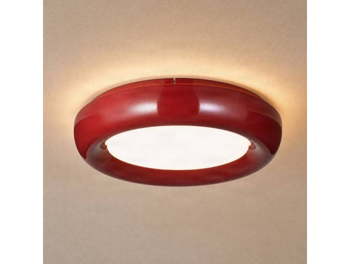 Plafonnier LED Lennox, rouge, à intensité variable, Ø 43 cm - Lindby - Salon / séjour - Moderne - Métal - À ampoule unique