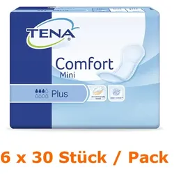 Tena Comfort mini plus 6 x 30 Stück Einlagen PZN 03524821 kleine, dünne und verlässliche Einlage für Frauen