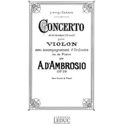 Ambrosio D/'. Concerto En Si Mineur Pour Vlon Et Orchestre/Violon Et Piano, Fachbücher