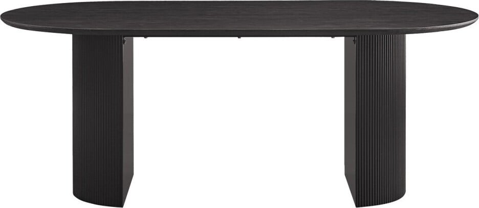 Meublorama VAGOS Ovale eettafel donkerbruin hout-effect, Lengte: 200 cm