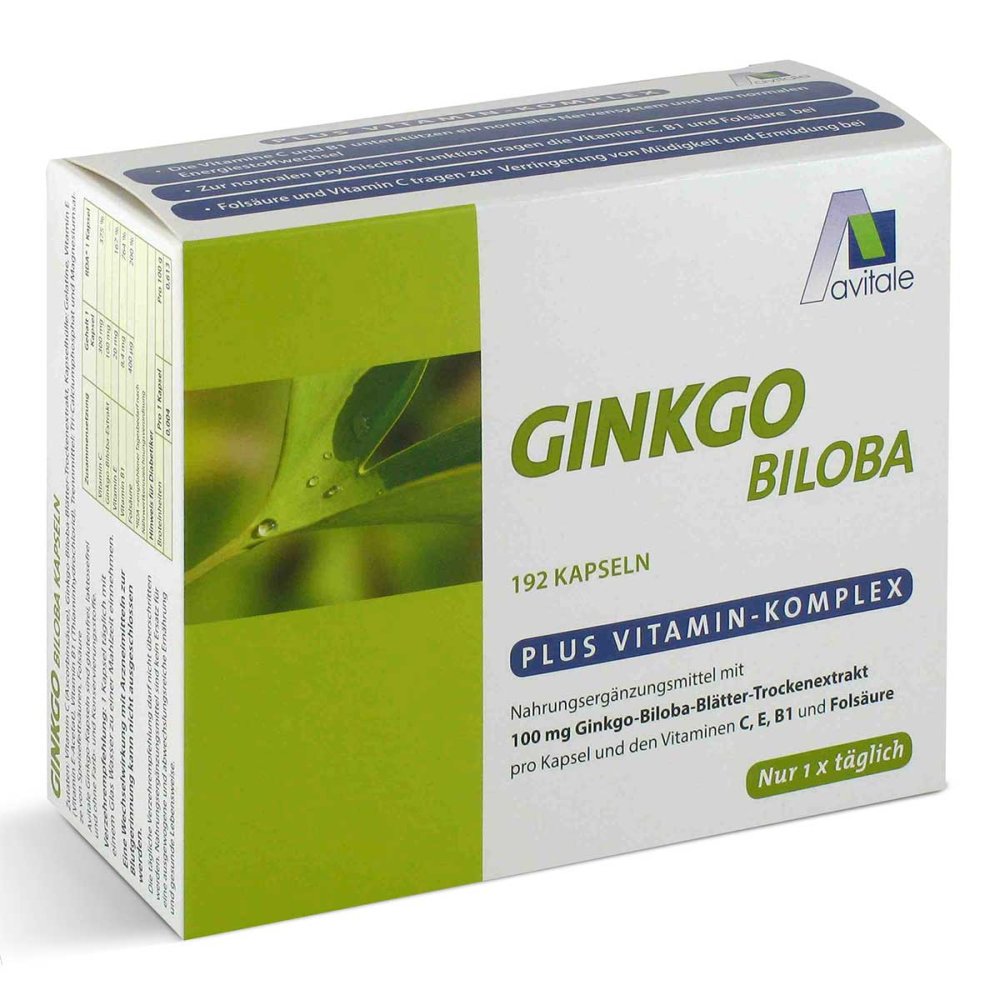 Avitale GmbH Ginkgo 100 mg + Vitamine C, E, B1 und Folsäure Kapseln 02909335
