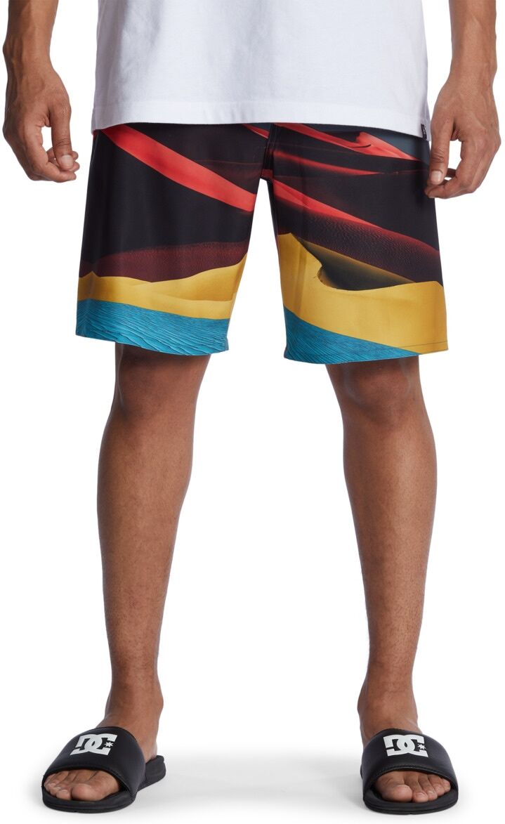 Boardshorts DC SHOES "Radial Vibe 19", Herren, Gr. 30S, schwarz, 90% Polyester, 10, 0% Elasthan, Hosen Boardshorts schwarz 30S