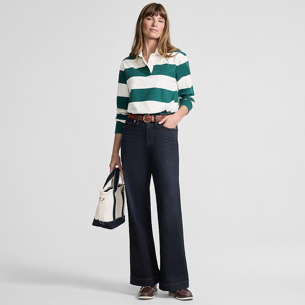 All-Day CoolMax Jeans Mid Waist mit weitem Bein in Petite-Größe, Damen, size: petite, Blau, by Lands' End
