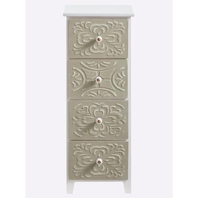 Kommode HEINE HOME, grau (salbei, weiß), B:35cm H:90,5cm T:33cm, MDF, Sideboards, Kommode