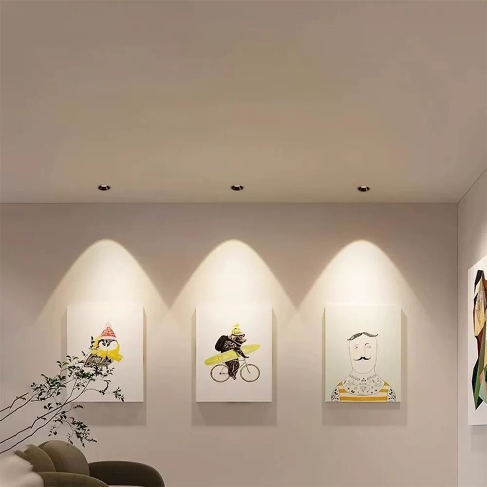 INF 2er-Pack LED Einbaustrahler 12W, 75mm Ausschnitt, 4000K, Schwarze Aluminiumlegierung