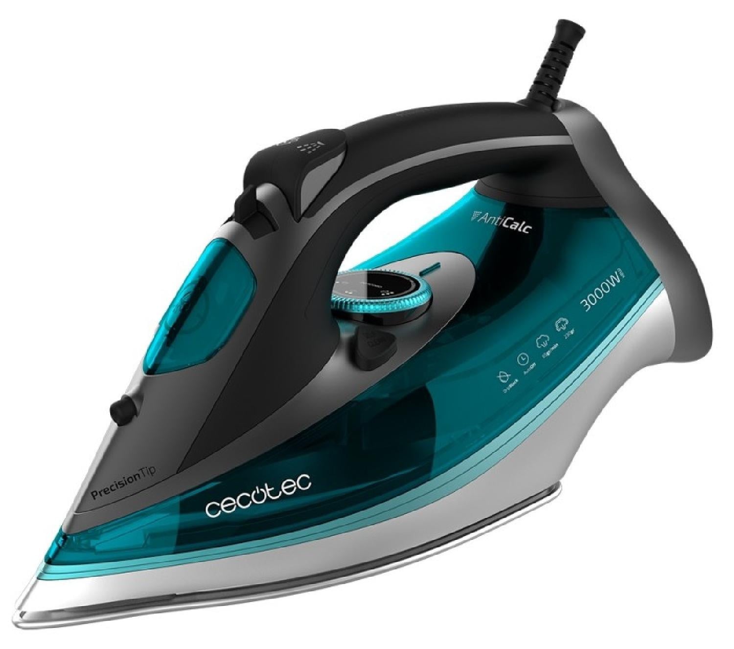 Cecotec Fast&Furious 5040 Absolute stoomstrijkijzer, 3000 W, zwart grijs turquoise
