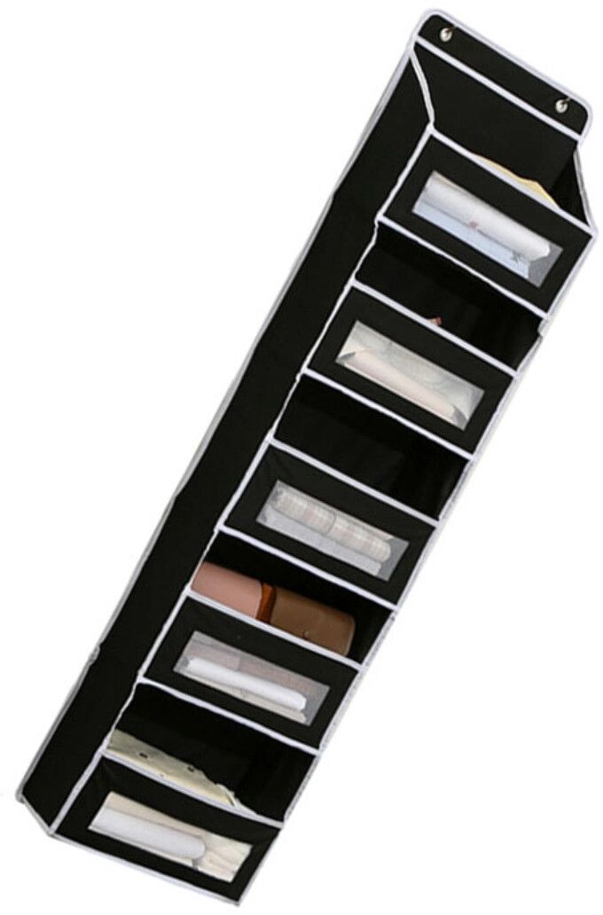 INF 5-lagiger Vliesstoff-Organizer für über die Tür – platzsparende Türaufbewahrung, mehrere Farben, 146cm Schwarz
