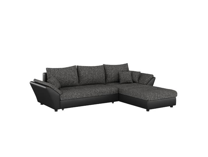 Ecksofa mit Schlaffunktion CAESAR links/rechts schwarz