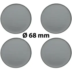 4 x Ø 68 mm Polymere Aufkleber / Metall-Optik / Nabenkappen, Felgendeckel
