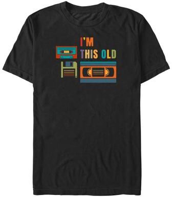 Men's Big & Tall IM This Old - Old Data Storage Media by Mad Engine in Black (Size 3XLT)