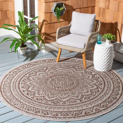 SAFAVIEH Courtyard Fran Mandala Indoor/ Outdoor Waterproof Patio Backyard Rug