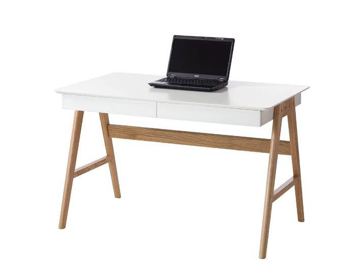 Bureau Branno 120 x 75 x 70cm Blanc/Marron/Blanc