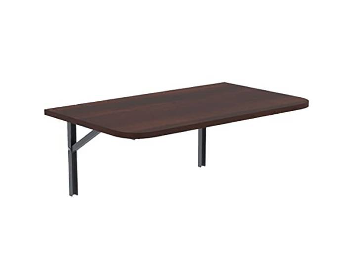 AKKE Klapptisch Wandklapptisch Esstisch - Klappbar Faltbar Platzsparend - Abgerundete Ecken - 80cm x 40cm - Dunkles Nussbaumholz