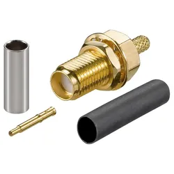 RP-SMA Buchse, Crimpmontage, für RG-174 / RG-316