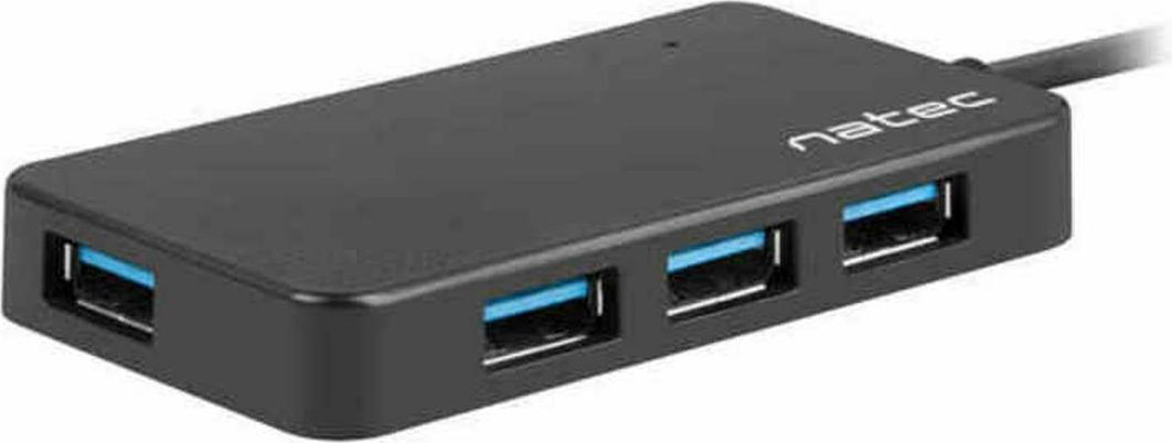 NATEC Hub USB 3.0 Moth met 4 poorten, zwart