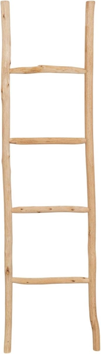 Decoratieve Houten Handdoekladder voor de Badkamer - Bamboe Ladder voor Handdoeken en Decoratie