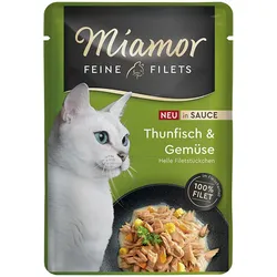 Miamor Feine Filets in Sauce Thunfisch + Gemüse 24x100 g