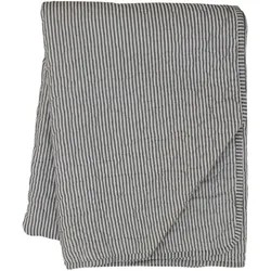 Krasilnikoff Quilt mit dünnen Streifen, Schwarz/Weiß, 180 x 130 cm