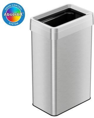 iTouchless 18 Gal Stainless Steel Rectangular Open Top Trash Can