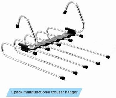 Uplifted Finds Stainless Steel Retractable Trouser Rack & Multi Functional Folding Hanger black