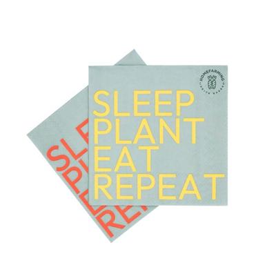 Servietten 'Sleep, Plant, Eat, Repeat'