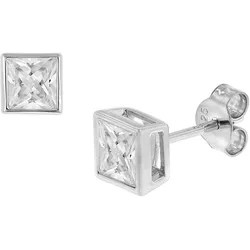 trendor 51670-01 Damen-Ohrringe 925 Silber Ohrstecker Zirkonia Weiß
