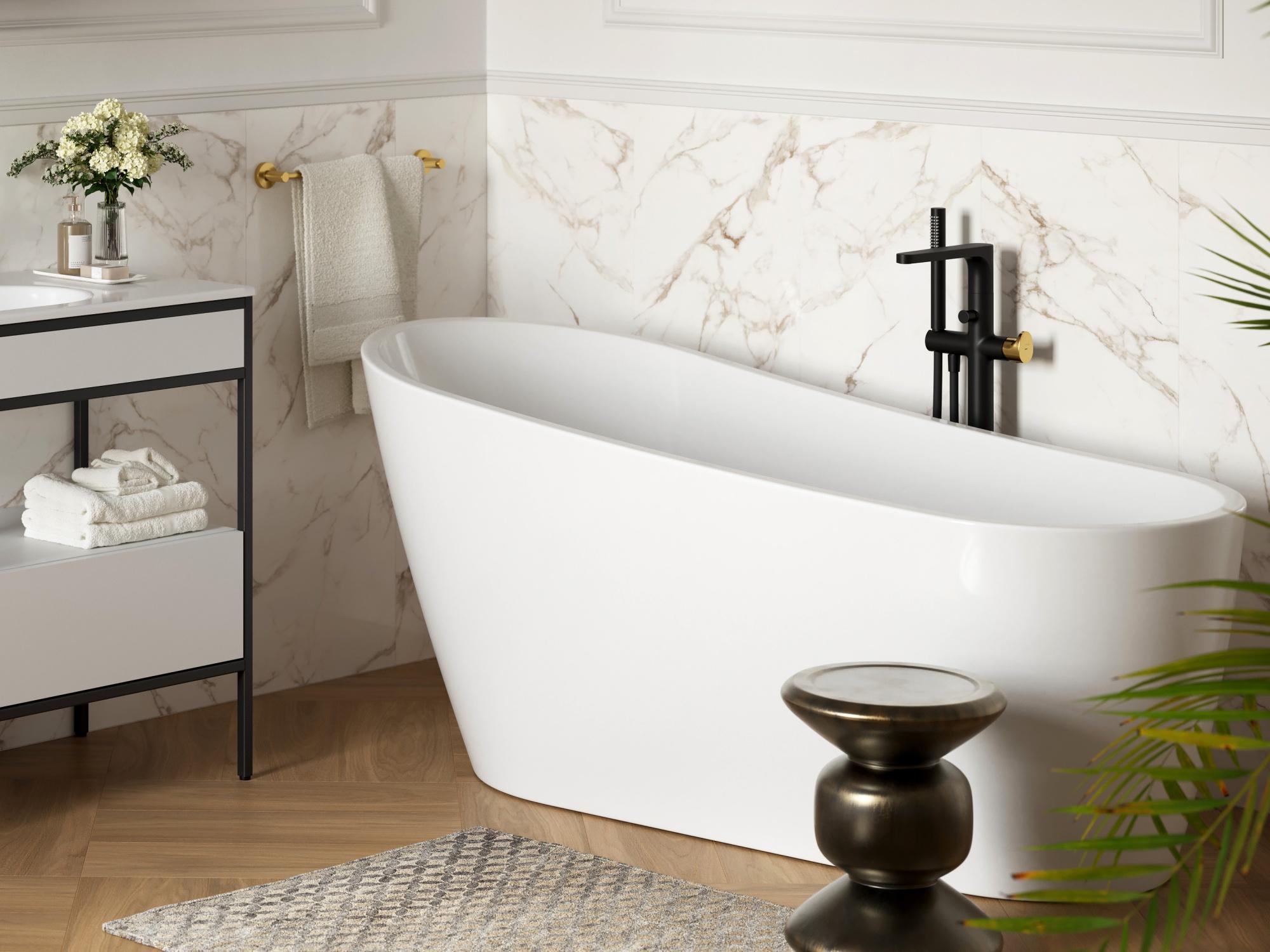 Wanne Zen Oval 170x80 glänzend : Weiss glänzend