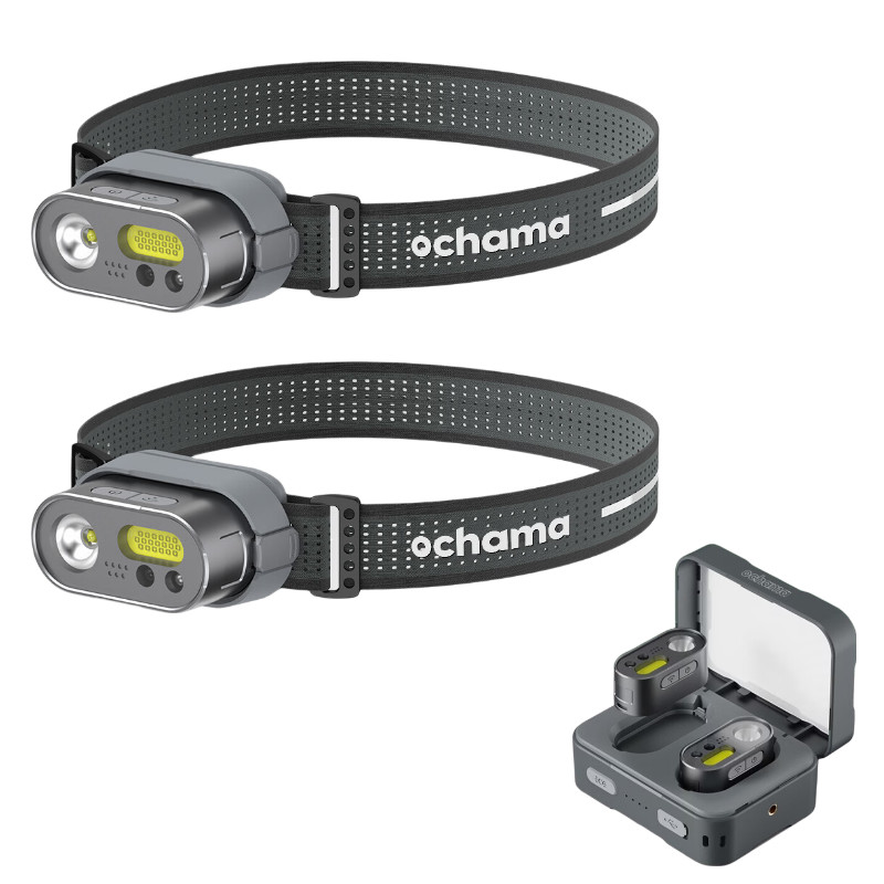 Ochama MH1 slimme multifunctionele hoofdlamp-set met gebarenbediening en verstelbare lichtsterkte