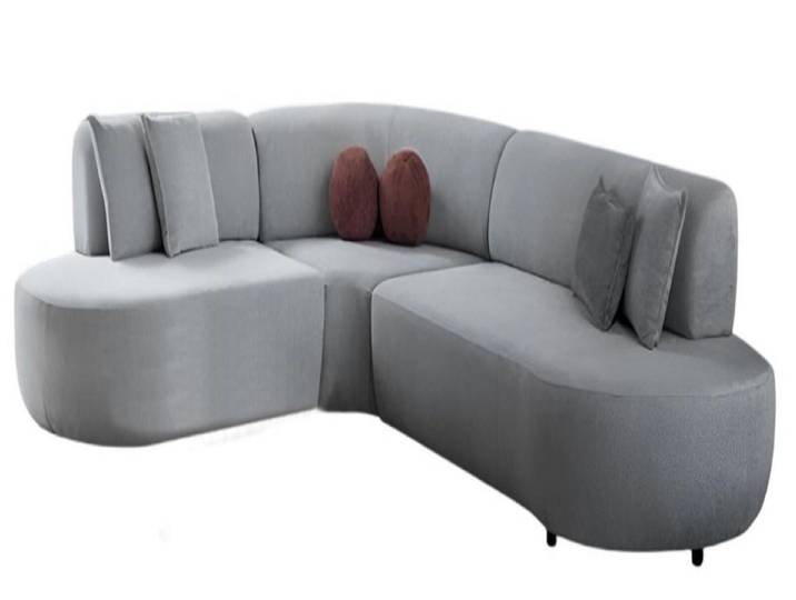 Xlmoebel Ecksofa Graues L-Form Textilsofa für luxuriöses Wohnzimmer, Ecksofa 3 Teile, Made in Europa