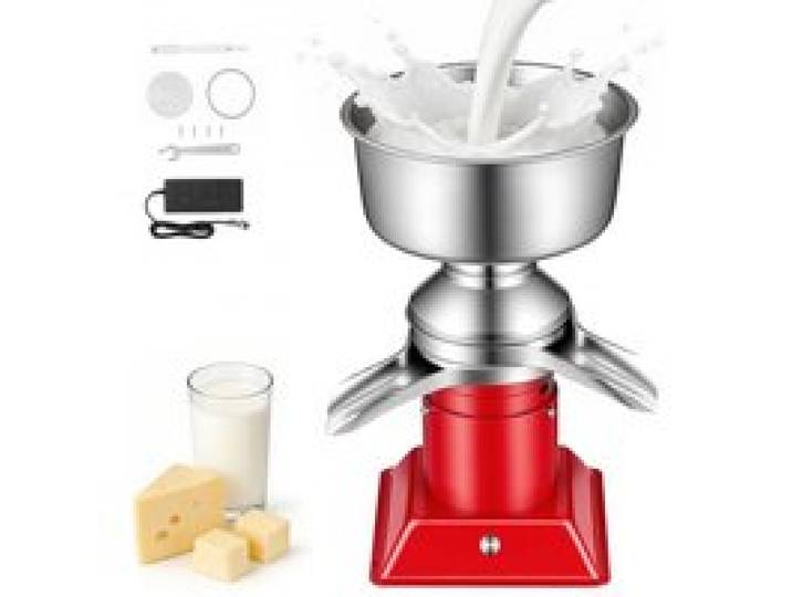 VEVOR Écrémeuse Électrique 60 L/h, Centrifugeuse à Lait 40 W 10 500 tr/min, pour Crème Écrémée Lait de Chèvre et de Vache Ferme, Séparateur Centrifuge de Crème en Acier Inoxydable, avec Bol de 4,5 L