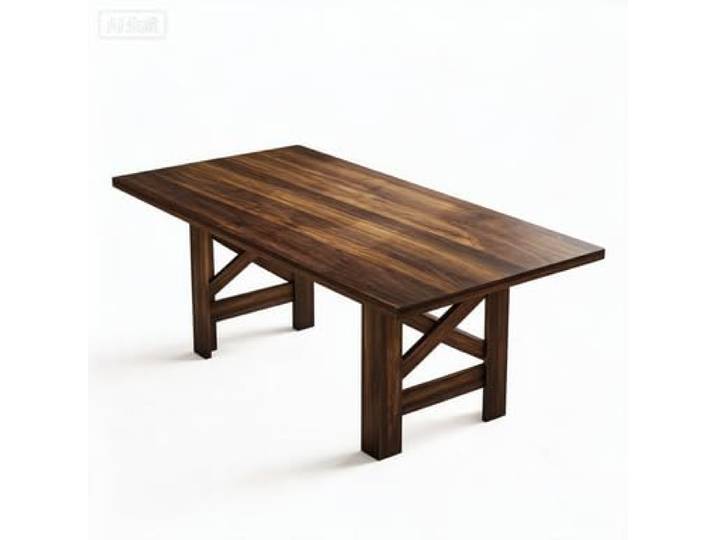 JOLLYTOP Landhaus Esstisch, 180 cm,400KG, 6-8 Personen, Holztisch, schwarz großer rechteckiger Holztisch für Esszimmer & Küche – dicke Tischplatte, schwere Dreiecksbeine, X-Stahlrahmen