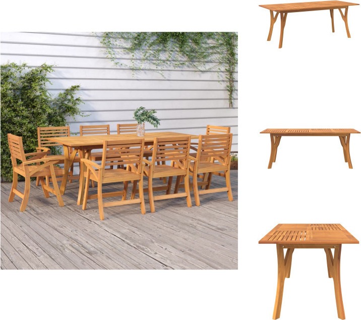 vidaXL Gartentisch 200x90x75 cm Massivholz Akazie - Gartentische