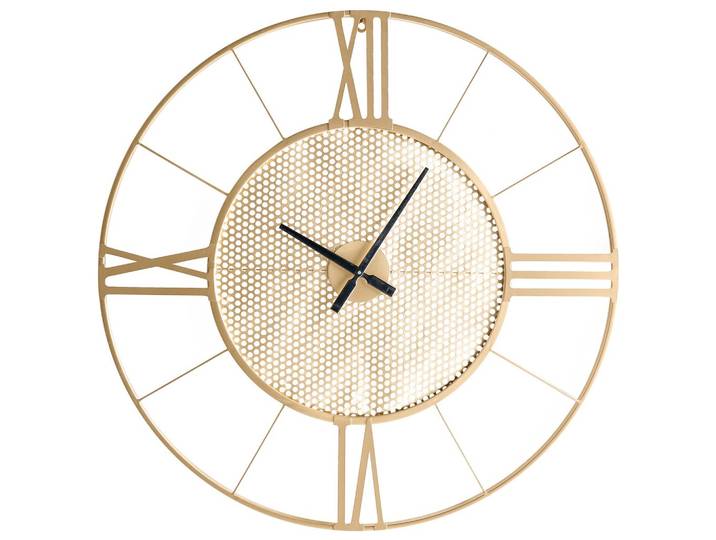 WANDUHR 80 cm Metall Gold Blamere