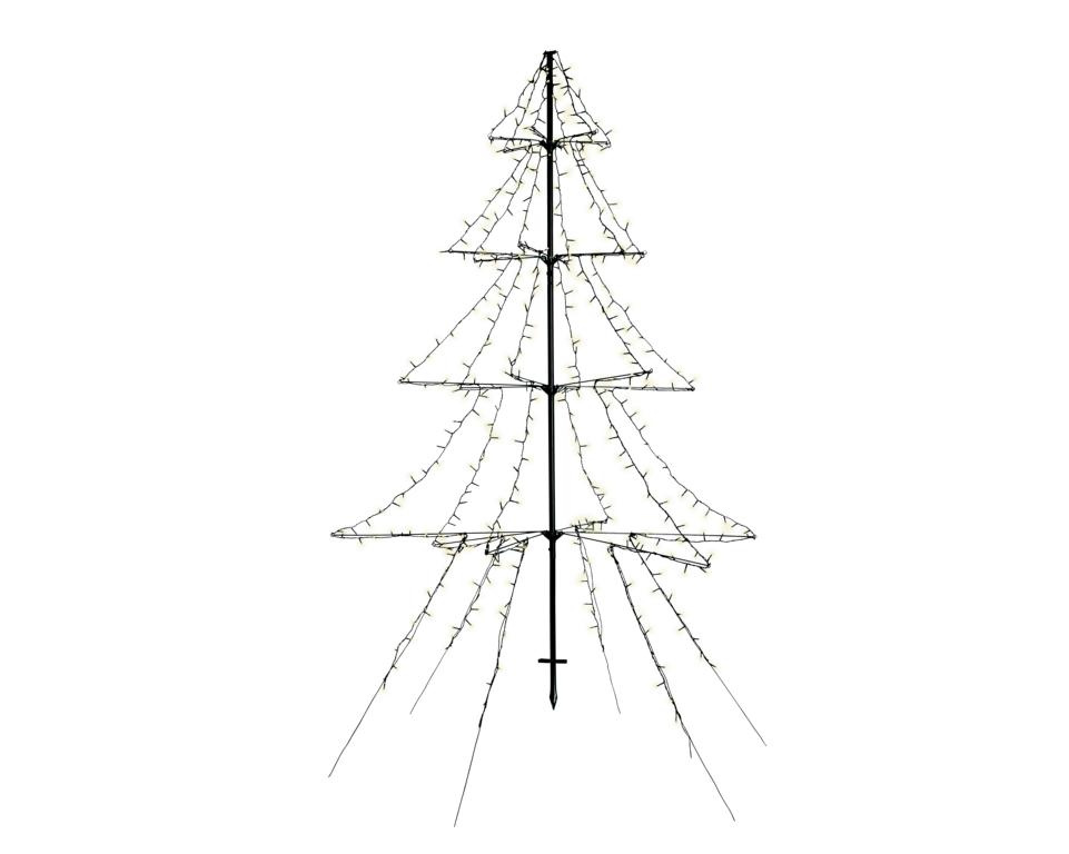 KAEMINGK LED Light-up-Baum Cluster aus 300cm-1800L,schwarz/warmesweis 16900792