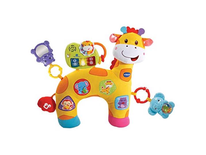 VTech Baby Giraffenkissen – Niedliches Kissen zum Kuscheln, Spielen in Bauchlage und Rasseln – Für Kinder von 0-24 Monaten