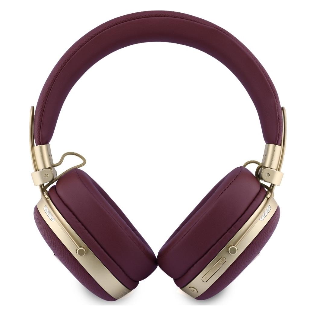 Guess PU Grained Triangle Gold Metal Logo ENC Wireless Headphone - burgundy (ANC, 26 h, Kabellos) (GUBHP72PGTCSR)