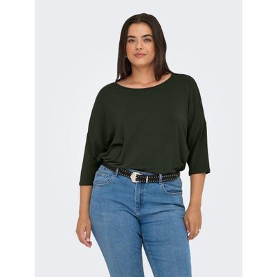 ONLY CARMAKOMA "CARLAMOUR 3/4 TOP JRS NOOS" Materialmix, loose fit