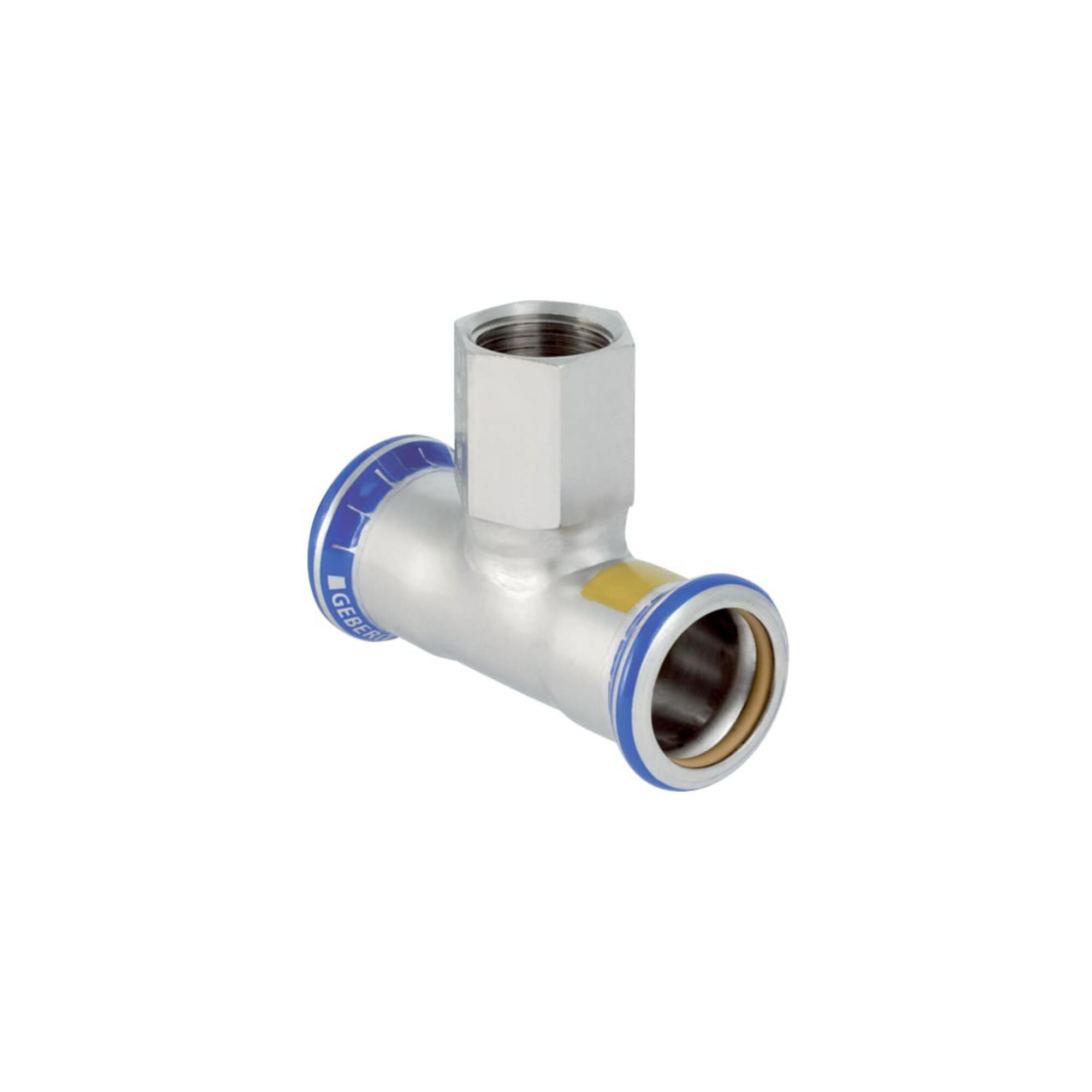 Geberit Gas-T-Stück Mapress d 22xRp 3/4, f Nat u Fl.-Gas, Edelstahl (34056)