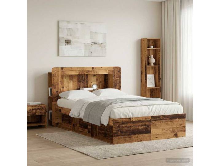 vidaXL Kopfteil Schrank mit Speicher Altholz Holzwerkstoff