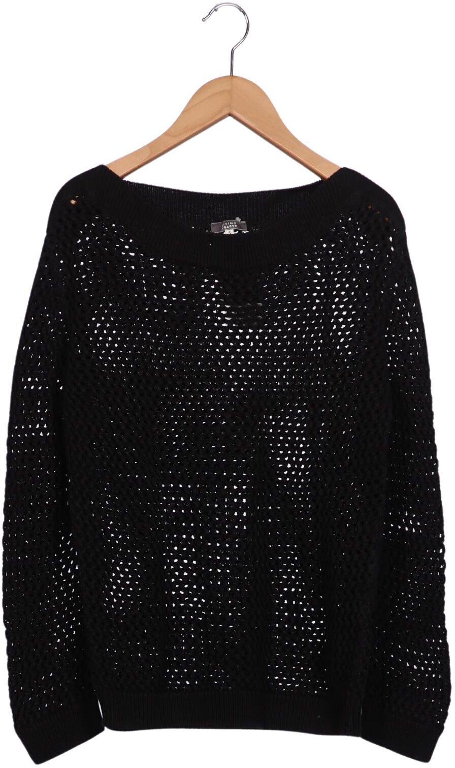 Living Crafts Damen Pullover, Schwarz, Gr. S, Baumwolle - Second Hand
