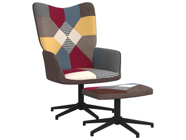 vidaXL Relaxsessel, Sessel mit Hocker Patchwork Stoff