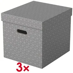 Esselte 3er-Set Archivbox »Home Cube« grau, 32x31.5x36.5 cm